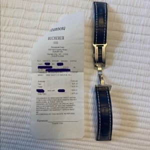 Sold❌Breitling blue alligator leather strap and stainless steel clasp buckle